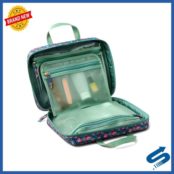 Floral Cosmetic Case Travel Accessory Stylish Functional Storage Pockets Wipe - Picture 4 of 6